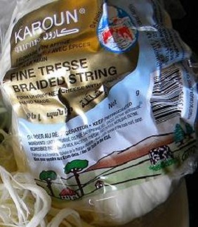 authentic Karoun cheese braided string cheese with black caraway seed